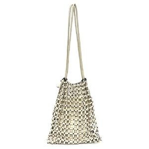 Authentic Bottega Veneta Beige Suede Tote Netted Bag